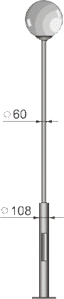 Стальной фонарный столб Т-01