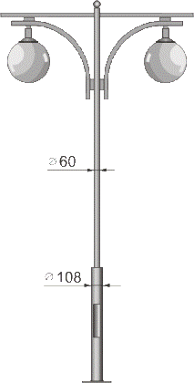 Стальной фонарный столб Т-03-2