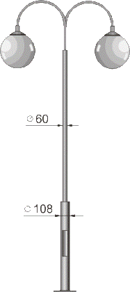 Стальной фонарный столб Т-06-2