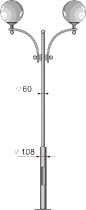 Стальной фонарный столб Т-10-2