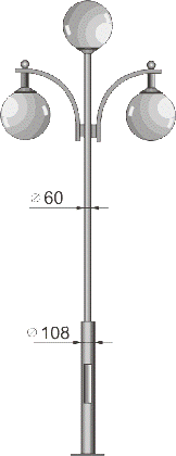 Стальной фонарный столб Т-12-2